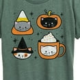 thumbnail image 3 of Instant Message - Fall Cat Icons - Women's Short Sleeve Graphic T-Shirt, 3 of 6
