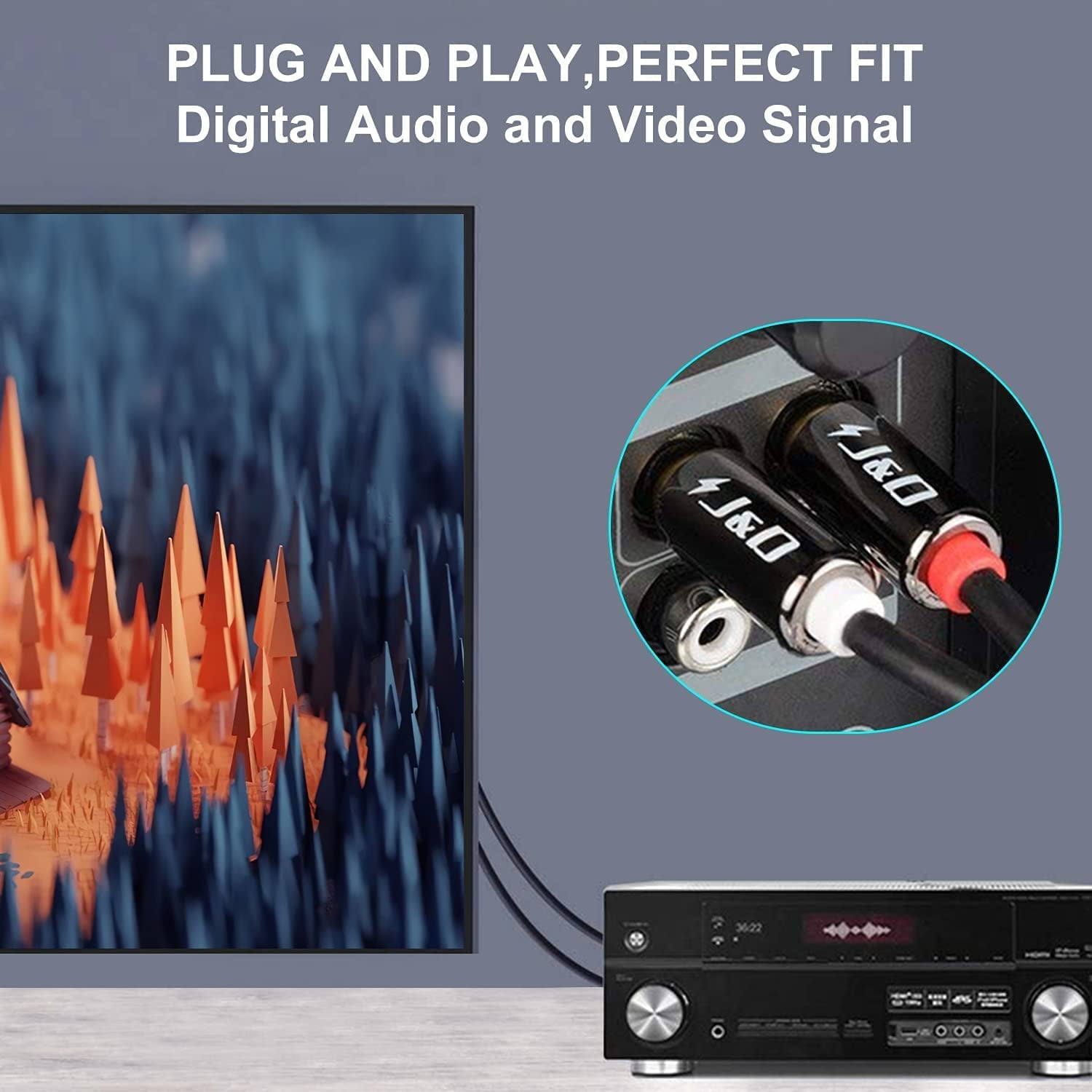 JJEAN-Bundle–2 Items: 3 Feet RCA to 1/4 Cable and 1/4 Inch Extension Cable