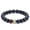 Matte, variant on 8mm Natural Hematite, Tiger's Eye & Volcanic Stone Bracelet with Rainbow Beads - Unisex Friendship Bracelet