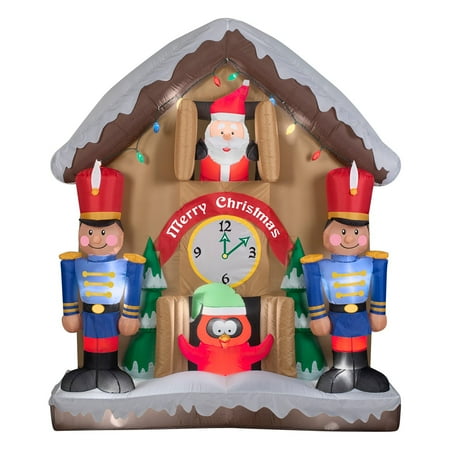 Gemmy Airblown Animated Santa Clock Inflatable