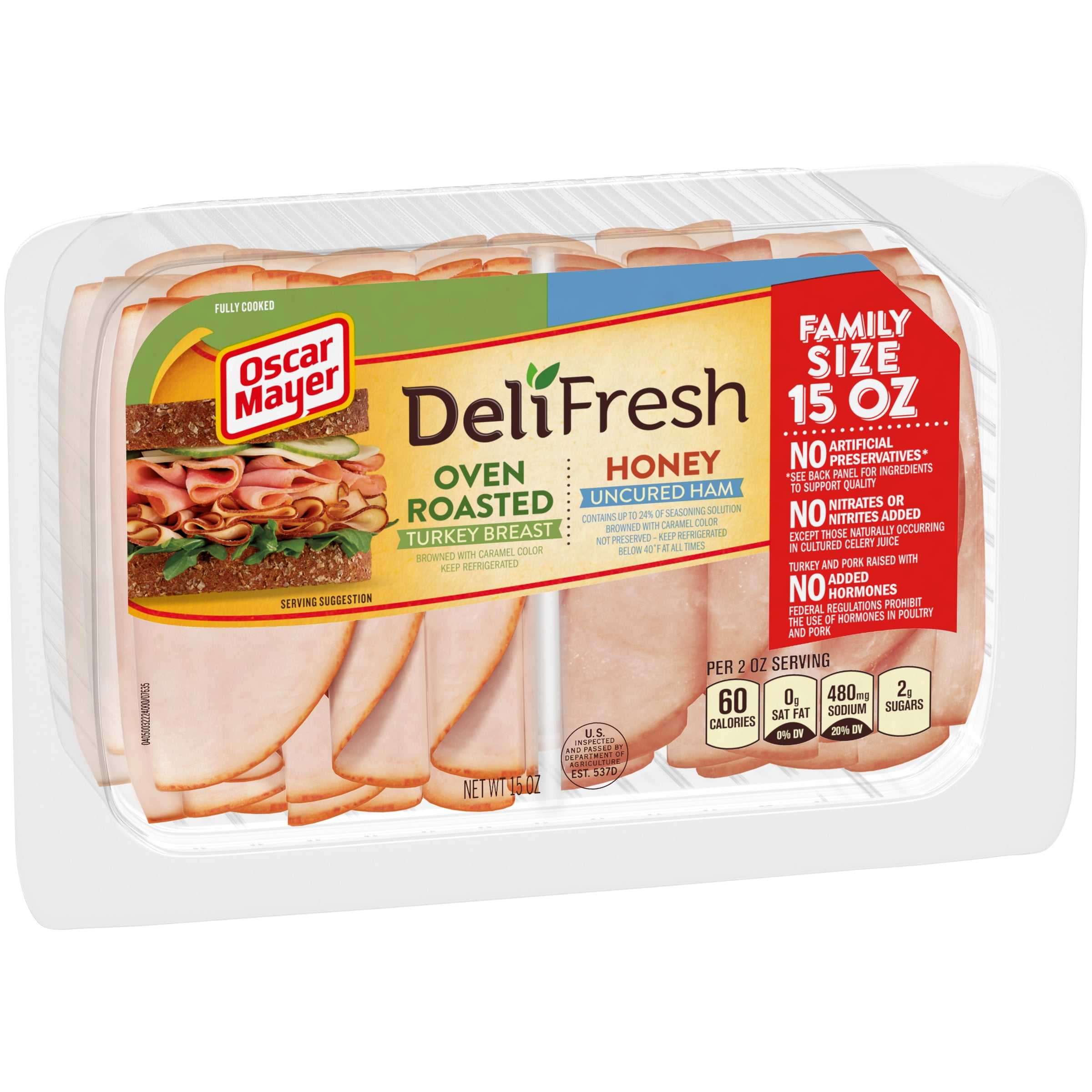 Oscar Mayer Deli Fresh Oven Roasted Turkey & Honey Ham Lunch Meat ...