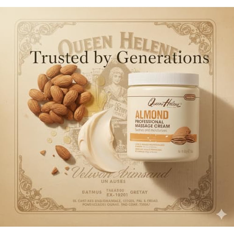 Queen Helene, Almond Scented Massage Cream, 15 oz, Pack of 3