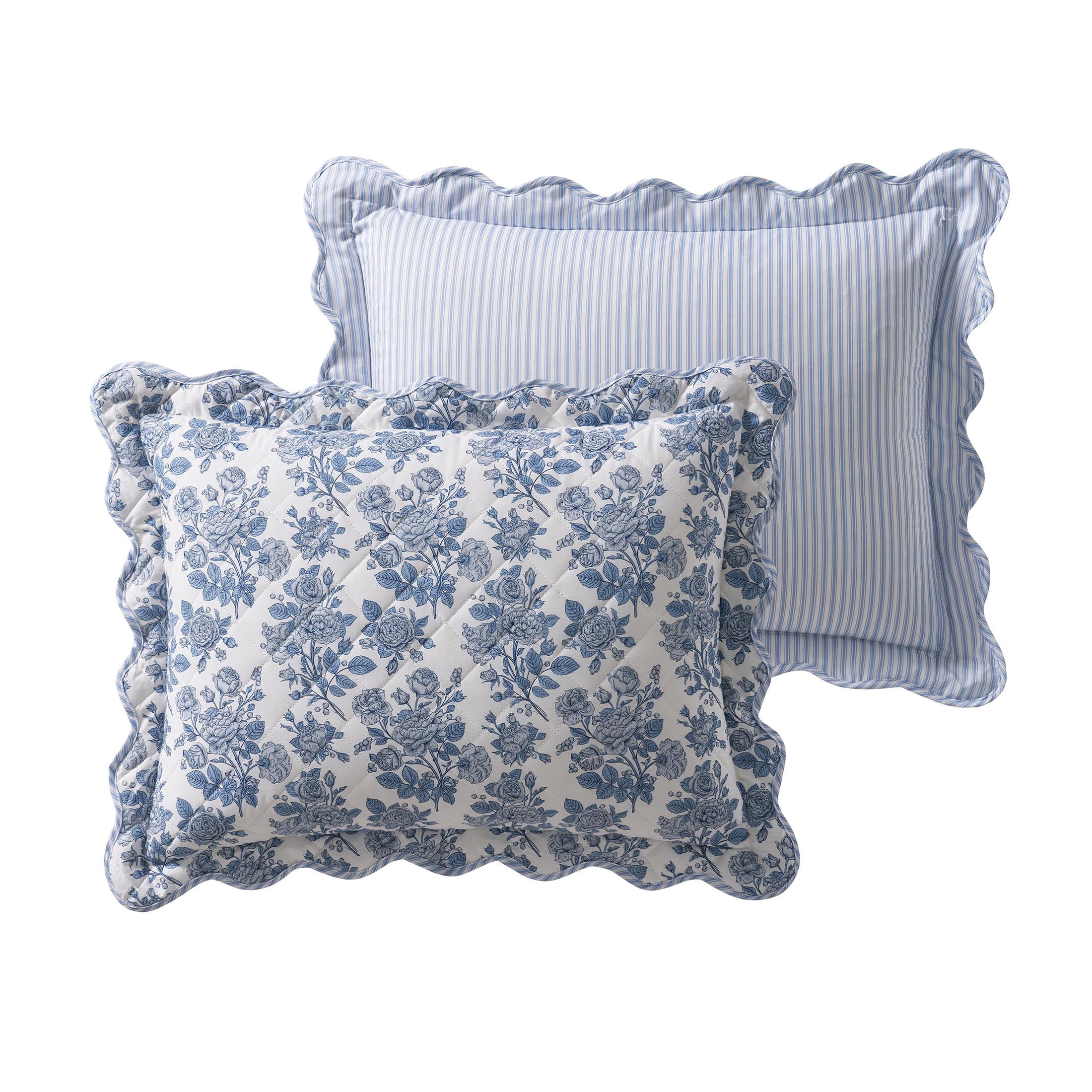 My Texas House Blue Toile 3-Piece Adult Quilt Set, Full/Queen