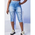 thumbnail image 3 of Talla grande 3D Imprimir Capri Jeggings Rosegal  Leggings de talla grande, 3 of 5