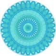thumbnail image 1 of Ahgly Company Indoor Round Patterned Bright Turquoise Blue Area Rugs, 6' Round, 1 of 6