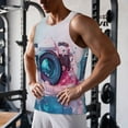 thumbnail image 5 of KLL Vintage Camera Splash Art Print Men's Muscle Gym Workout Stringer Tank Tops Bodybuilding Fitness T-Shirts Tank Tops Men-Large, 5 of 7
