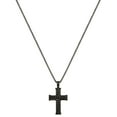 thumbnail image 3 of Brilliance Fine Women's Stainless Steel Black Plated CZ Cross Pendant Necklace, 22", 3 of 4