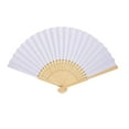 thumbnail image 1 of simhoa Bamboo Hand Held Fan Handheld Paper Fan Blank Handmade Handheld Folded Fan White 7 Inch, 1 of 8