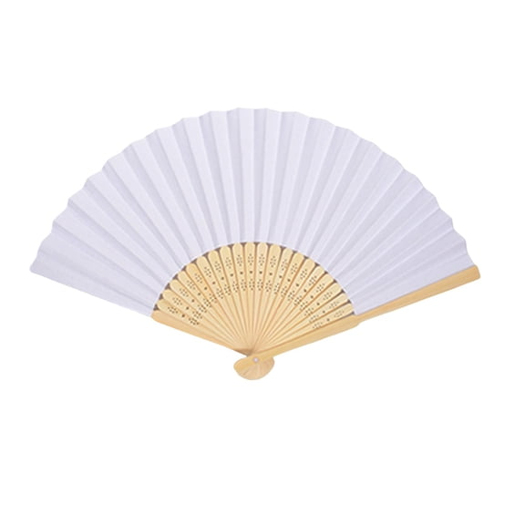 Handmade Paper Folding Fan, Handmade for Kids, Drawing, Hand Folding Fan, White Paper Hand Fan for Party Favors, Inch