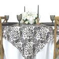 thumbnail image 3 of Satin Table Overlay Square Tabletop 72" Damask(Black and White) for Wedding Reception, Party, Catering, Table Linens Decoration, 3 of 5