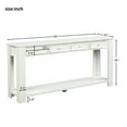 thumbnail image 7 of 64"Long Console Table, Narrow Sofa Table with 4 Storage Drawers&Bottom Shelf, Storage Console Table, Classic Accent Retro Entryway Sofa Table for Entryway,Hallway, Livingroom, Antique White, 7 of 7