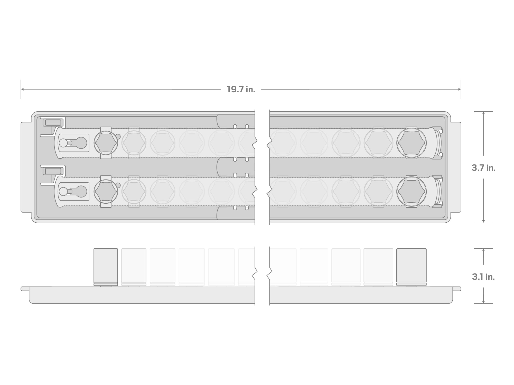 TEKTON 1/2 Inch Drive 6-Point Impact Socket Set with Rails, 21-Piece (5/16-1-1/2 in.) | SID92102