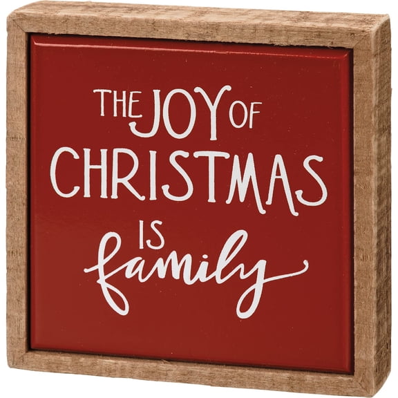 Primitive by Kathy 112957 Box Sign Mini - The Joy Of Christmas Is Family