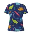 thumbnail image 4 of Naloa Dinosaurs Print T-Shirts Short Sleeve V Neck Tees for Women Fashion Tops Trendy Lightweight Soft Casual Summer Outfits Clothes, 4 of 5