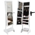 thumbnail image 1 of Costway Mirror Jewelry Cabinet Armoire Storage Organizer Shelf Rack White, 1 of 10