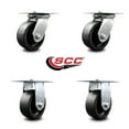 thumbnail image 2 of 5 Inch Glass Filled Nylon Caster Set with Roller Bearings 2 Swivel 2 Rigid SCC, 2 of 2