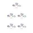 thumbnail image 1 of stanreset 7pcs/set Cake Topper Heart Shape Wedding Birthday Cake ple Design Paper Top Flag Decoration, Silver Type2 NO2, 1 of 6
