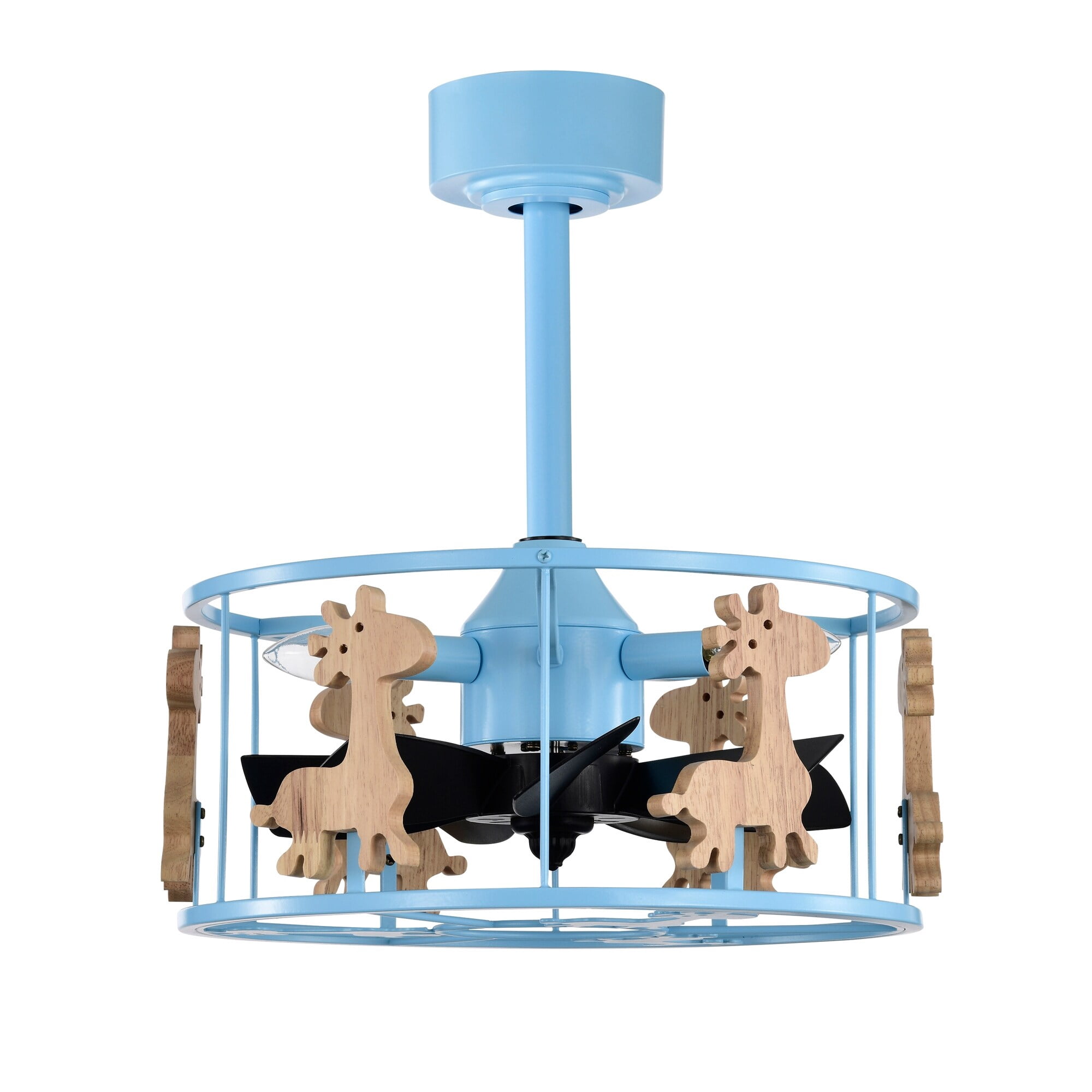 Snowdust 16 in. 3-Light Indoor Pastel Blue Finish Ceiling Fan with Light Kit