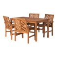thumbnail image 1 of Walker Edison 5-Piece Chevron Outdoor Patio Dining Set in Brown, 1 of 7