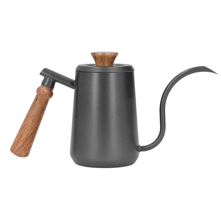Black Coffe Pot 304 Stainless Steel Exquisite Gooseneck Kettle With Wooden Handle Coffee Kettle Pour Over Coffee Maker 2 Sizes 500ml