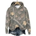 thumbnail image 3 of Craaazy Camo Hoodies for Women Men, Maple Leaf Print Oversized Hooded Sweatshirt Long Sleeve Fleece Pullover With Pocket Gifts, 3 of 8