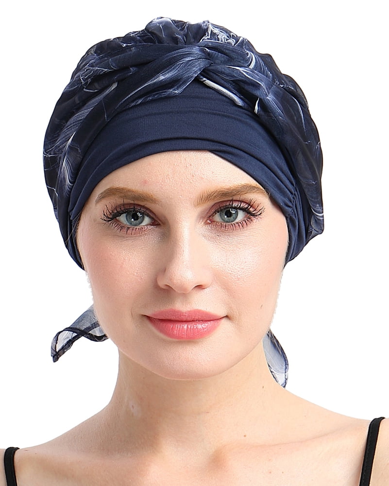 FocusCare Headwear for Women with Cancer Alopecia Cowboy Cap Hair Loss  Turbans with Scarves Black at  Women's Clothing store