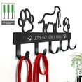 thumbnail image 1 of CUITING Dog Lead Hanger Holder Wall Mounted with 5 Hooks Metal Leash/Key Rack Hooks, 1 of 9
