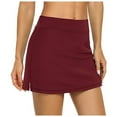 thumbnail image 2 of SUYIDA Skirts for Women Plus Size High Waist Workout Solid Color Sport Skirt Soft Skirts for Woman with Pockets Red,XL, 2 of 5