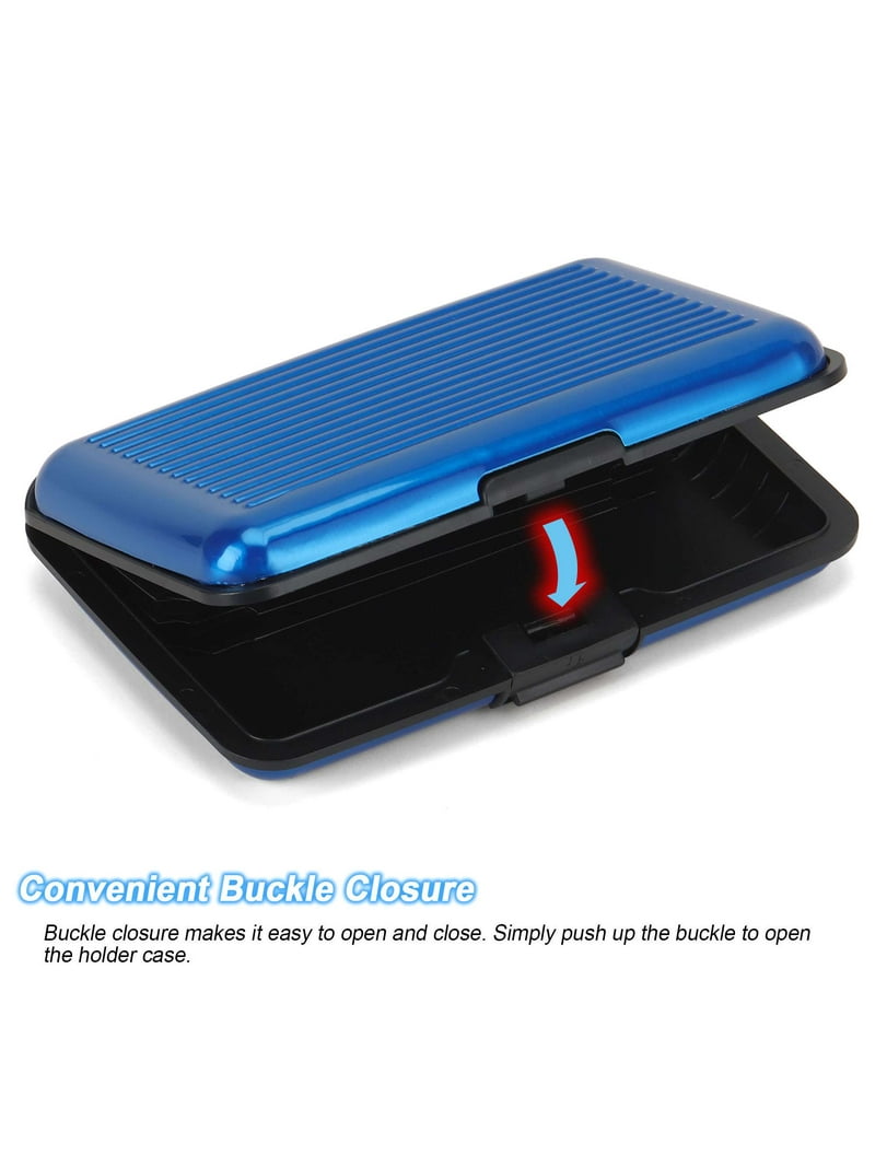 Doutop porta carte di credito RFID Blocking stainless steel Business Bank ID card Portabiglietti Protector box tasca portamonete per uomo donna, Brushed Aluminium Card Case (Argento) - Doutop