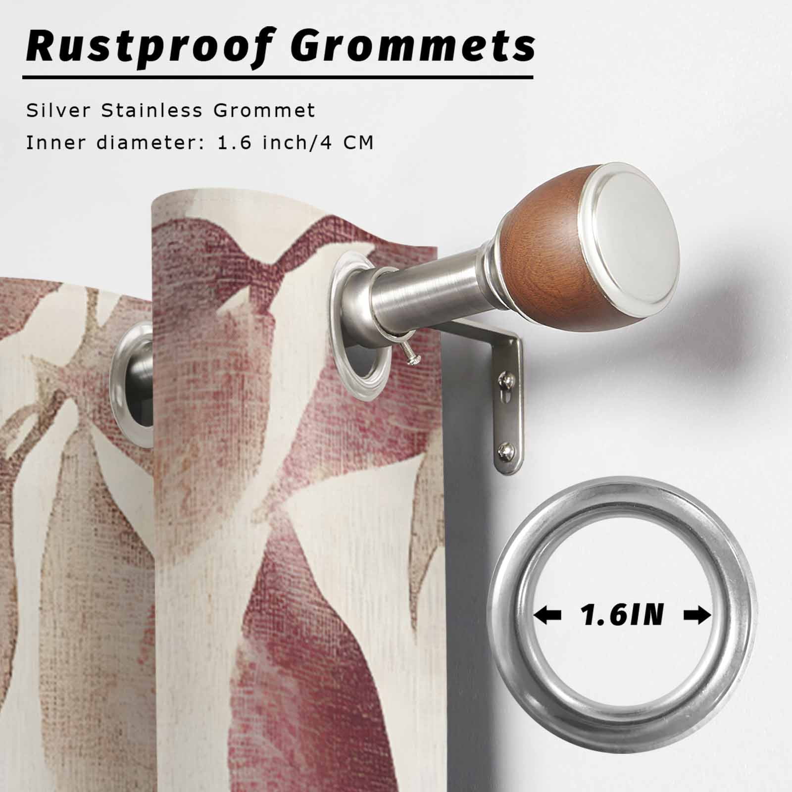 Outdoor Curtains for Patio Waterproof, Eucalyptus Leaves Windproof Pravicy Outside Porch Blackout Curtain, Brown Spring Botanical Aesthetic Sun Blocking Grommets Curtains for Cabana Gazebo 54"x108"