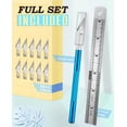 Blue Ruler 10 Inch WYSHOP Precision Craft Knife with 10 Extra #11 Blades, 6-Inch Metal ...