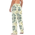 thumbnail image 3 of FORMRS Mens Pajama Pants with Pockets Sleepwear Lounge Bottoms Sizes S-2XL, Beige Floral Pattern, 3 of 7
