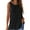 Black, variant on Women Built in Bra Tank Tops Sleeveless Casual Shirts Solid Color Round Neck Back Slit Yoga Loose Top