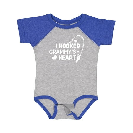 

Inktastic I Hooked Grammy s Heart with Fishing Rod Gift Baby Boy or Baby Girl Bodysuit