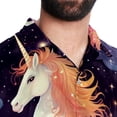 thumbnail image 5 of Starry Unicorn Men's Casual Printed Poplin Short Sleeve Button Down Beach Shirt with Spread Collar Top, 5 of 6