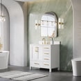 thumbnail image 5 of ANGELES HOME 36" Bathroom Vanity with Sink, Bathroom Freestanding Vanity W/ 2 Soft-Close Doors and 5 Soft-Close Drawers, Solid Wood Cabinet Vanity with Cultured Marble Countertop, White, 5 of 6