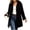 Black, variant on Womens Hooded Coat Faux Suede Mid Length Jacket Button Front Long Sleeve Casual Outerwear with Side Pockets for Fall Winter
