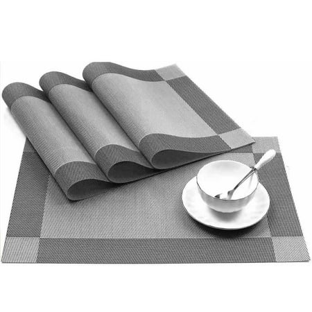 

Qonioi Placemats Set Of 6 Washable Indoor/Outdoor Vinyl Place Mats For Dining Table PVC Weave Table Mats Lightning Deals Today S Deal