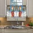 thumbnail image 2 of Wobogo Snowy Plump Orange Cat Kitchen Curtains 2 Piece Set Farmhouse Country Style Light Filtering Small Window Drapes Suitable for Bathroom Laundry Room and RV 27x24in, 2 of 9