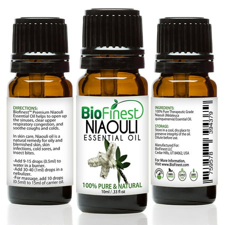 Biofinest Niaouli Essential Oil - 100% Pure Organic Therapeutic Grade - Best for Aromatherapy, Skin Care, Ease Stress Headache Acne Wounds Scars Muscle Arthritis Joint Pain - FREE E-Book (Best Statin For Muscle Pain)