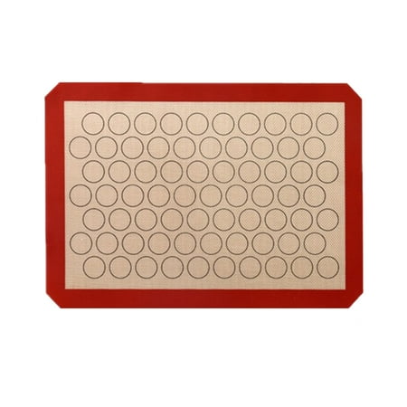 

15PCS Silicone Baking Tray Mat Non-stick Coating Baking Sheet Flexible Cookie Pad Reusable Pastry Cushion Brown with Red Edge
