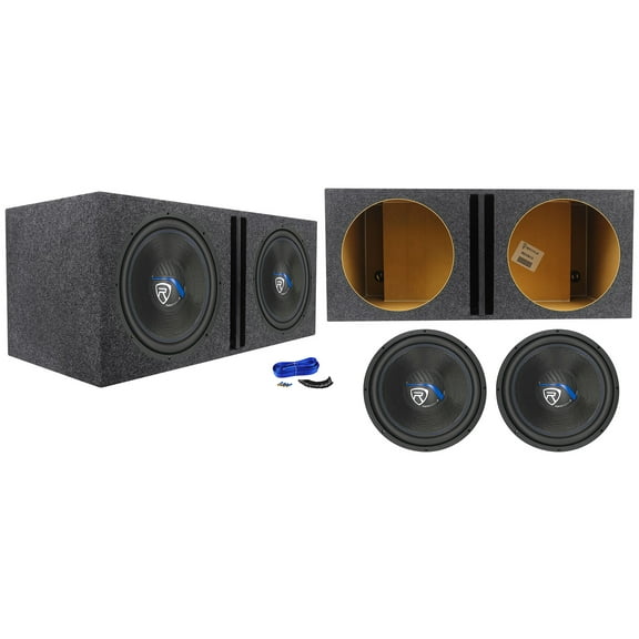 (2) Rockville K5 W15K5S2 15" 2000 Watt Car Subwoofers Vented Sub Box Enclosure
