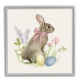 thumbnail image 5 of Easter Bunny Rabbit Bow Spring Flowers & Eggs Animals & Insects Painting Framed Art Print Wall Art, 5 of 5
