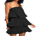 thumbnail image 3 of Femmes Été une Robe Épaule Sans Manches Couches Mini Robe, 3 of 5