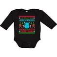 thumbnail image 3 of Inktastic I Want a Hippopotamus for Christmas Pixelated Ugly Sweater Boys or Girls Long Sleeve Baby Bodysuit, 3 of 5