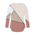 thumbnail image 4 of Aoochasliy Clothess Womens Tops Long Sleeve Shirts Spring Fall Casual Colorblock Round-Neck Stitching Contrast Color T-shirt Blouse, 4 of 5