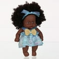 thumbnail image 4 of 8 Inch Realistic Black Baby Doll, Curly Hair Vinyl Doll with Flexible Joints, Changeable Outfits Role Play Toy, Educational Empathy Gift for Girls 3-6 Years, 4 of 9