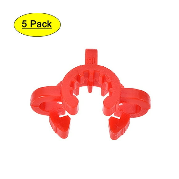 Unique Bargains Lab Joint Clip, Plastic Clamp Mounting Clips for 10/18 or 10/30 Glass Taper Joints Laboratory Connector Red 5Pcs
