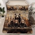 thumbnail image 2 of Feelyou 3D Bear Family Twin Sheet Sets, Farmhouse Lodge Cabin Bedding, 3 Pieces, 2 of 7