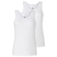 thumbnail image 1 of SCHIESSER Tops para mujer, pack de 2 - 2Pack Tops de tirantes, camiseta interior, algodón elástico, liso Blanco M (Medium), 1 of 4